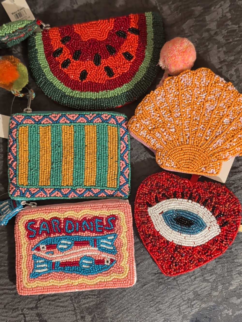 World Market Beaded Coin Purses 5pc Lot - Picture 2 of 10